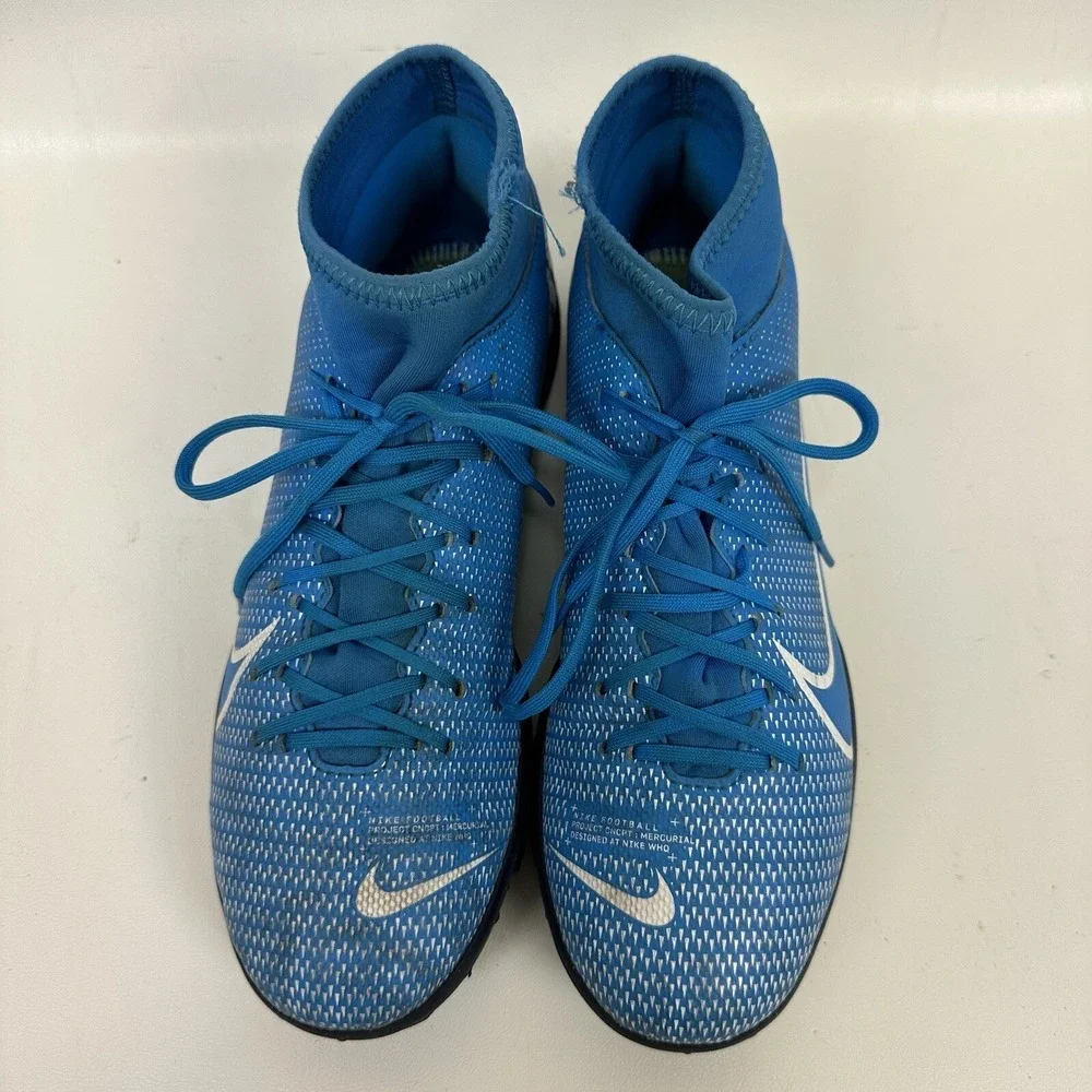 Nike Superfly Mercurial AT7980-414 Blue White Mens Size 7‎ NO INSOLES